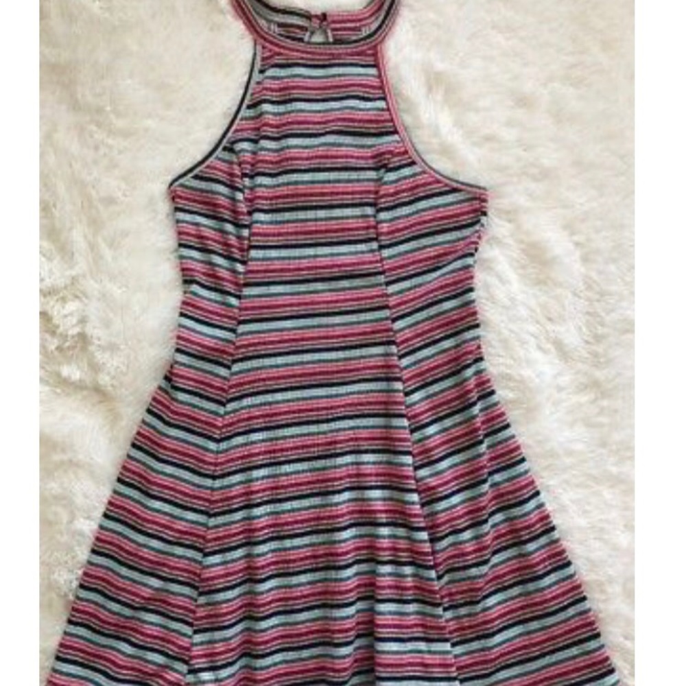 Hollister multi color striped skater dress